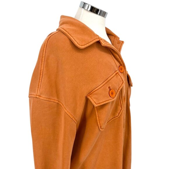 Avec Les Filles Shirt Jacket Shacket Button Down Coat Orange Size Large - Picture 4 of 12